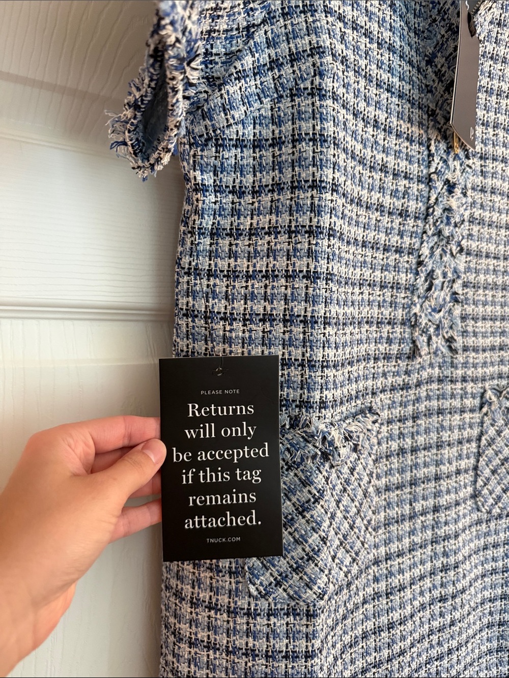 Pomander Place Blue Multi Tweed Ophelia Dress - Picture 3 of 5